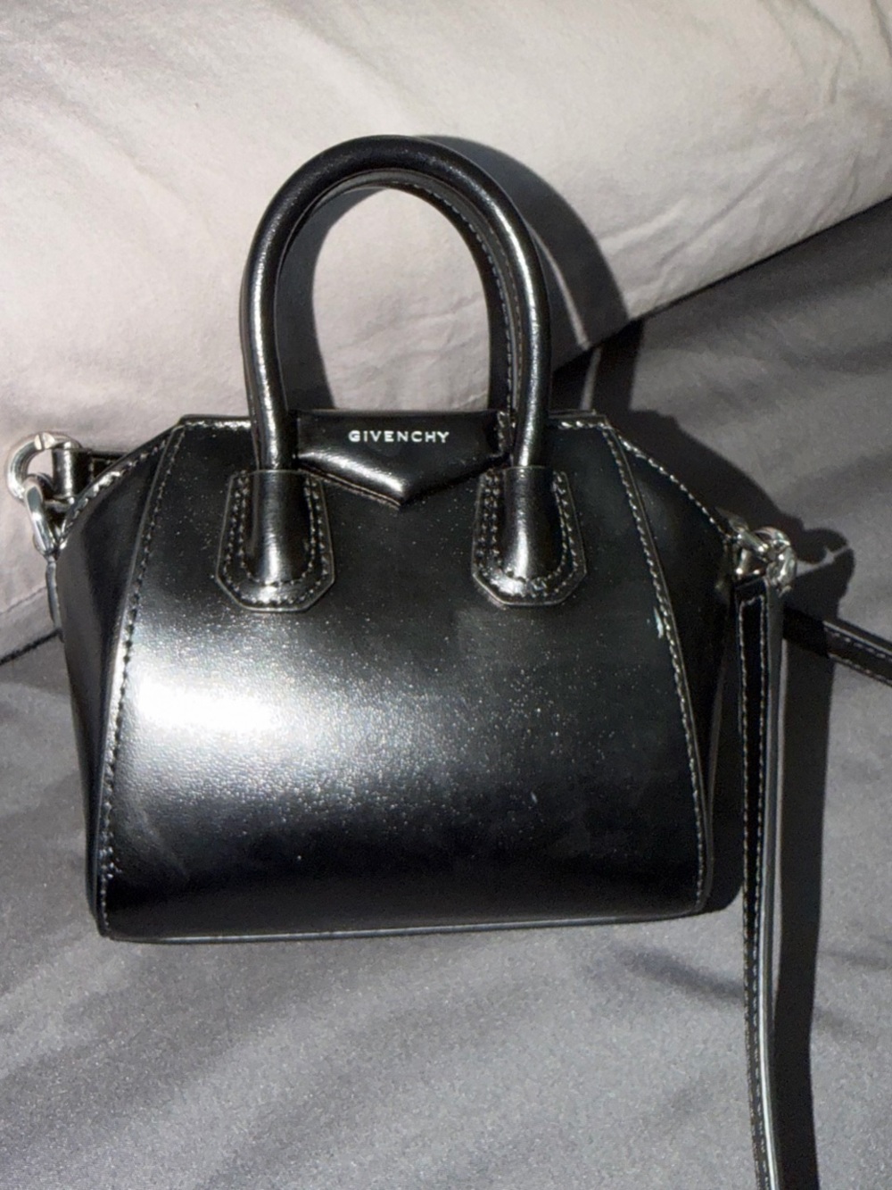Givenchy Black Micro Antigona Leather Satchel